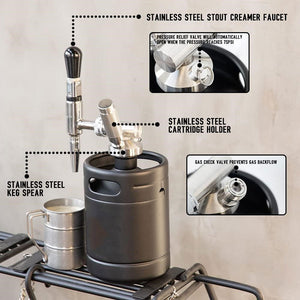 The Village Brew Nitro Coffee 2L dimple balck mini keg