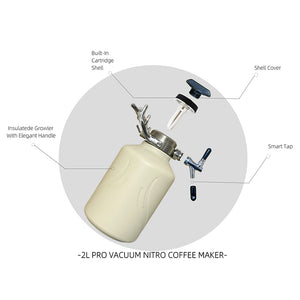 The Village Brew Nitro 64oz Vacuum Growler Coffee Maker