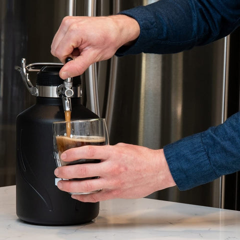 The Village Brew Nitro 64oz Vacuum Growler Coffee Maker