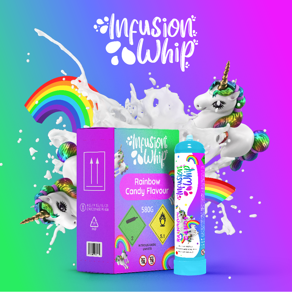 Infusionwhip 580g Rainbow Candy Flavoured N2O Cannister Infusionwhip 580g Rainbow Candy Flavoured N2O Cannister