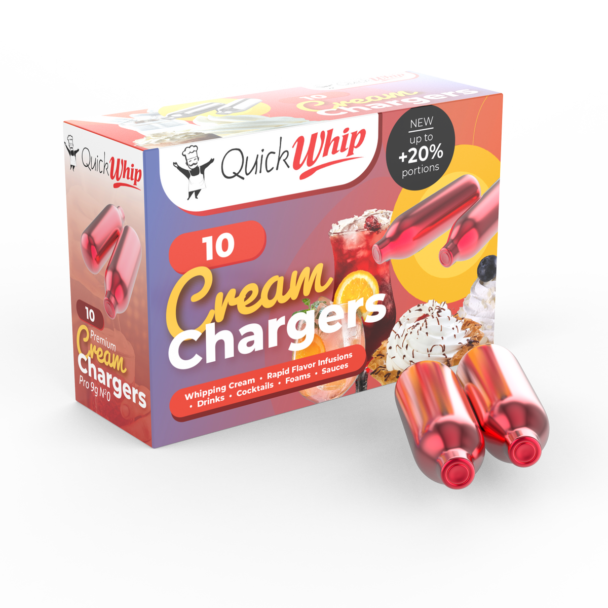 *NEW 2024* QuickWhip PRO 9g! Cream Chargers - 10pks – QuickWhip AU