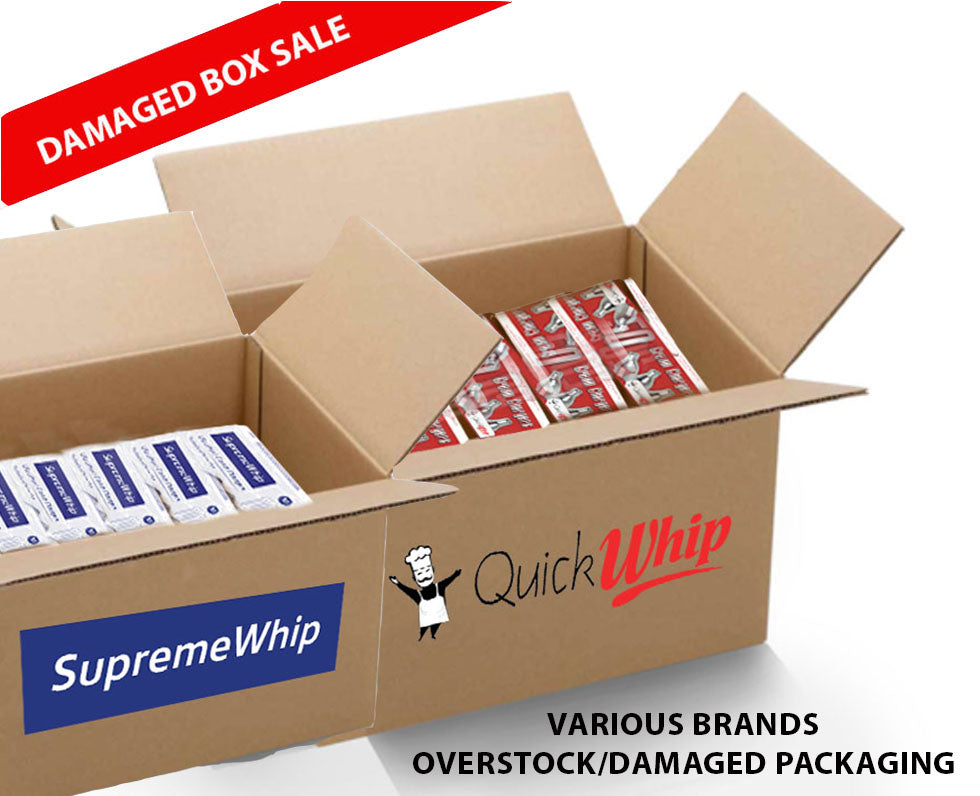 Full cartons Various Cream Chargers 8 - 8.4g N20 - damaged packaging / overstock