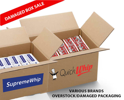 Full cartons Various Cream Chargers 8 - 8.4g N20 - damaged packaging / overstock