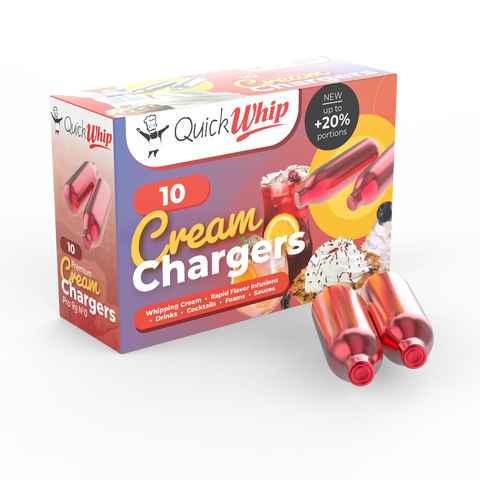 QuickwhipPRO Cream Chargers + 1L Full Metal Dispenser SILVER