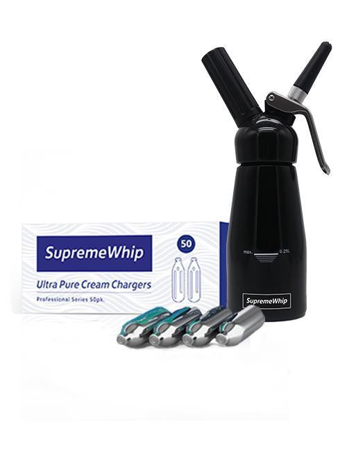 New 2020 Model! SupremeWhip Cream Dispenser.     Considered as the highest quality whipped cream dispenser in the market by professionals and experts. The Cream Whipper comes with three decorating tips for beautiful whipped cream. Suitable for Home & Commercial use.