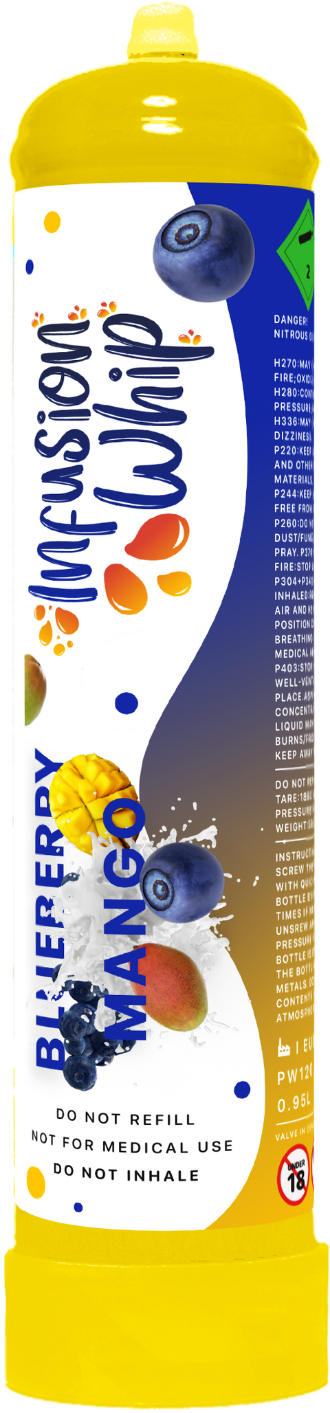 Wholesale Infusionwhip 580g Blueberry Mango Flavoured Cannister