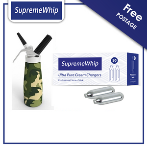 Starter Packs - SupremeWhip Cream Chargers + 0.5L green camo Print Dispenser