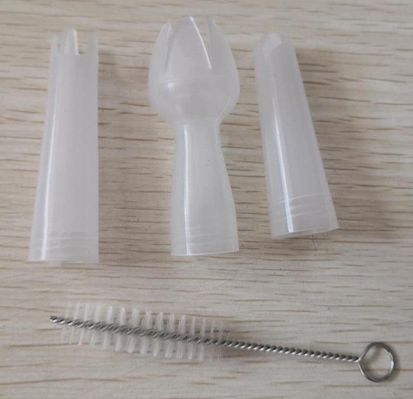 Accessories Pack - Transparent Plastic Nozzels x 3 + Cleaning brush + Bulb holder