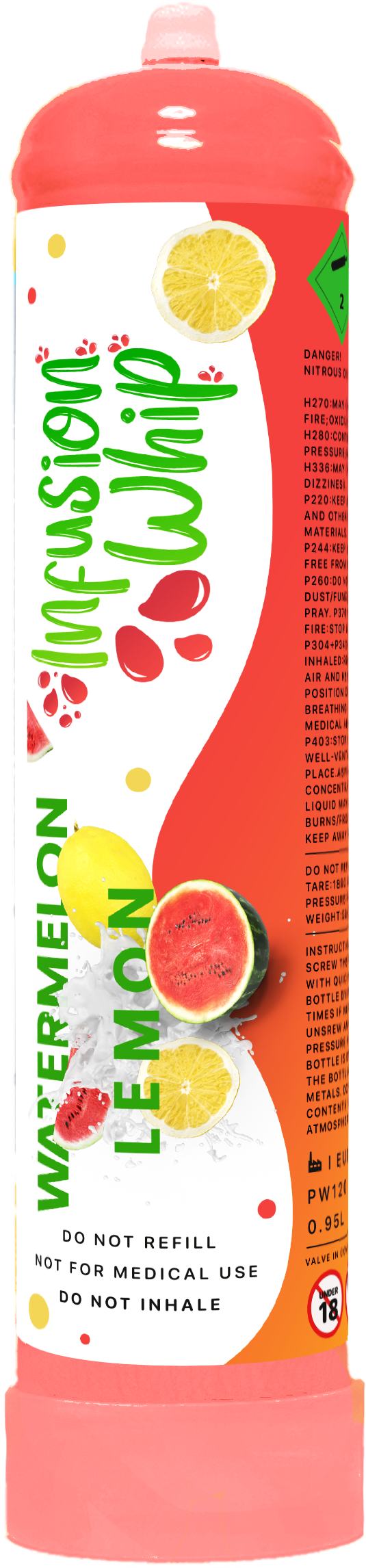 Infusionwhip 580g Watermelon Lemon Flavoured N2O Cannister